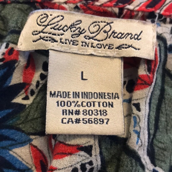 Lucky Brand Floral Peasant Blouse Size Large - Picture 5 of 7